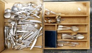 Quantity of assorted stainless steel and silver plated cutlery including a Noritake part set