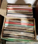 Two boxes of LP's mainly classical including Rossini, Debussy, Revel etc.