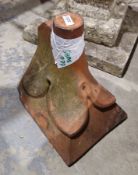 Decorative terracotta stope-end ridge tile