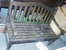Garden bench with slatted seat and back by Barlow Tyrie, Waveney Design, 116cm wide