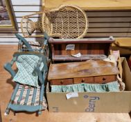 Quantity of miniature furniture including a chaise longue, a rocking chair, a dresser, etc