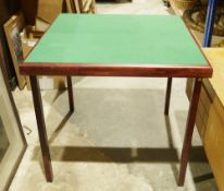 Modern folding card table with baize top