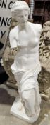 Cast plaster model of the 'Venus de Milo' 87cm h.