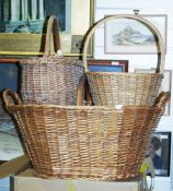 Large quantity of baskets including log baskets, laundry bin etc
