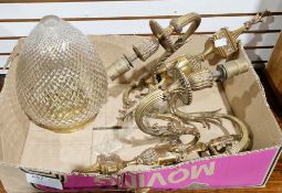 - Lot Withdrawn - Pair of gilt metal two-branch wall lights with urn and rams head decoration and a