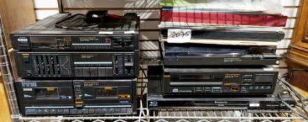 Marantz music system including tuner, amplifier, cassette deck, turntable, CD player and a Panasonic