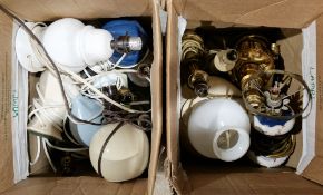 Two boxes of assorted modern table lamps