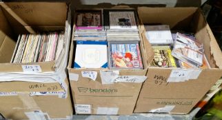 Two boxes of assorted CD's, mainly classical, and a box of LP's