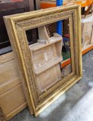 Gilt carved wood and moulded picture frame of rectangular form with bead, egg and dart and
