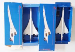 Two boxed Wooster 1/250 scale British Airways Concorde Cabin Crew Vintage Model planes