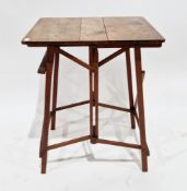 Early 20th century oak Hatherley patent folding campaign easel table/work desk, with folding