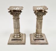 Pair of early 19th century silver candlestick sconces, hallmarked with lion facing forward and
