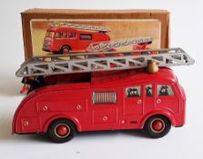 Arnold Spielwaren boxed West German tinplate fire engine Condition Report Please see further images