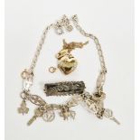 Victorian silver ' Forget me not ' brooch, Birmingham 1892, William Twigg together with a silver