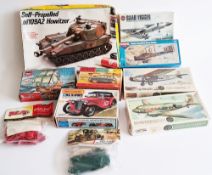 Airfix and other boxed model kits to include Airfix 03015-1 SAAB Viggen, 04016-7 AC-47 Gunship,