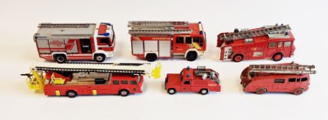 Two boxes of various unboxed diecast model fire engines to include Wiking, Paul's Model art