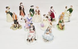 11 Coalport bone china figures and figure groups including Winter Frolic, The Woodcutter limited