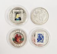 Silver proof piedfort Picasso 1997 20 euro coin with enamel decoration of the ' Portrait of Dora