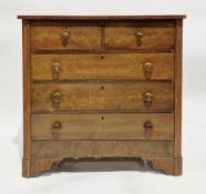Early 20th century walnut chest, the rectangular top (formerly with drawers above) over two short