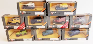 Twenty-two Corgi Classics 1/43 scale boxed diecast model cars to include AEC 508 forward control 5