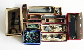 One box of boxed TTR rolling stock, accessories and loose track to include 608 coal wagon low side