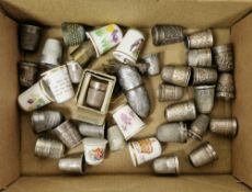 Collection of 20 mainly early 20th century silver thimbles, hallmarks including Chester and makers