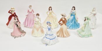 Ten Coalport bone china figures of ladies, comprising Classic Elegance Birthday Celebration, Token