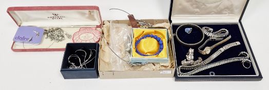 Mixed lot of watches and costume jewellery including Rotary gold-tone watch, having a square dial