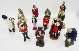 Collection of Coalport bone china character figures including The Vice Admiral The Lord Viscount