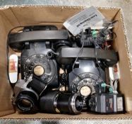 Pair of early 20th century American black bakelite ' Western Electric G1 ' telephones,  22cm long
