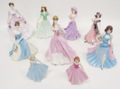 Collection of Coalport bone china figures of ladies, comprising Now and Forever limited edition 8/