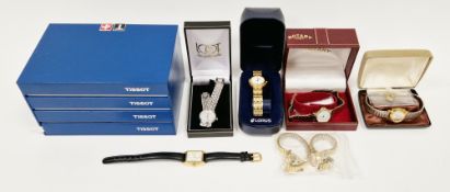 Collection of watches including Tissot stainless steel T825/925 watch, cased Rotary watch, cased