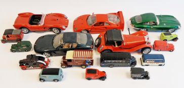 Quantity of Dinky, Corgi, Burago and other playworn diecast models to include DY15 1952 Austin A40