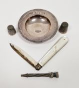 Harrods of London small silver armada dish, London 1962, 8cm diameter together with Charles Horner