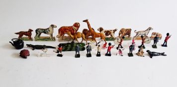 Quantity of Britains, Johillco and other lead figures and animals to include 240 Royal Air Force,