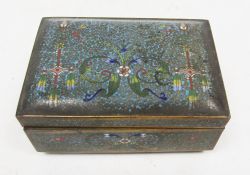 Chinese cloisonne box and hinged cover, late 19th century, finely decorated with scrolling flowers