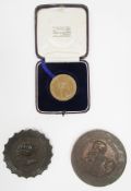 Bronze medallion for the German Exhibition in London 1891 with the bust of the Kaiser Wilhelm II,