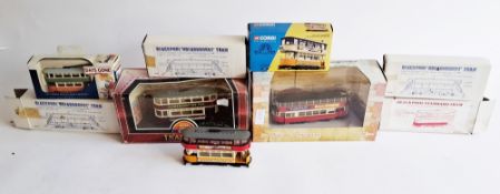Collection of scale model trams including Corgi, Days Gone, Anbrico, most boxed