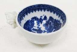 Caughley porcelain blue and white transfer-printed wine tasting cup, late 18th century, printed in