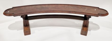 19th century mahogany low table formerly a hunting table, which has been cut down, of curved outline