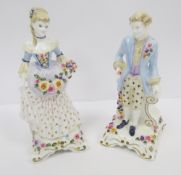 Pair of Coalport bone china Arcadian Collection figures comprising the Arcadian gentleman and