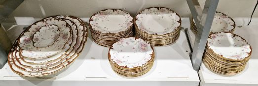 Staffordshire (W.A.Adderley & Co) porcelain part dinner service, circa 1890, printed grey