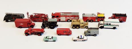 Large quantity of Oxford diecast fire engine and related models all unboxed, some repainted together