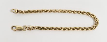 9ct yellow gold double link bracelet, 19.5cm long, approximate weight 11.1 grams