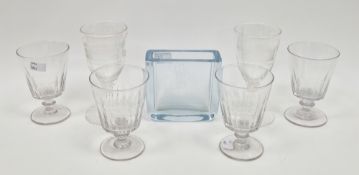 Two German late 19th/early 20th century engraved spa-style wine glasses, engraved with palaces and