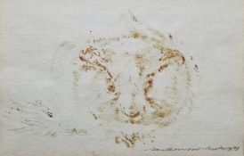 Ian Armour-Chelu (1928-2000) Ink wash Study of a long-haired guinea pig, signed and dated 1973 lower