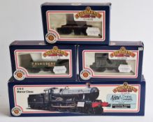 Bachmann branch line OO gauge No. 31.302 4-6-0 Manor class together with 33-402 1 plank wagon L.M.S.