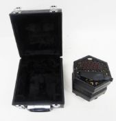 McNeela ' Phoenix collection ' concertina, black finish, having two banks of 15 buttons, black