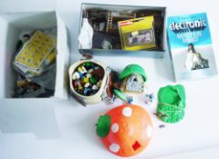 Collection of children's toys to include quantity of Smurfs with house, dolls house furniture,