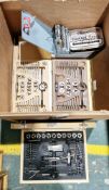Collection of engineers tools including several tap and die sets, Axminster Forstner bit set,